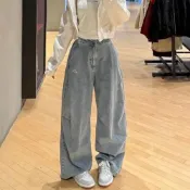 (店+)【NIKE 耐吉】◆HARU◆ 海外店鋪限定 Nike 修飾身材 寬褲 闊腿褲 彎刀褲 丹寧 牛仔褲 長褲 男生可穿 IF0625-440