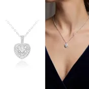 【AURORA 歐羅拉】GIA 50分 天然鑽石 心形鑽石 D color  SI2  鑽墜 項鍊 花式車工 浪漫愛心 戀情