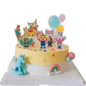 巧虎蛋糕裝飾插件桃樂比小花妙妙甜品生日男孩女孩彩虹云朵插牌