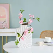 杜鵑花仿真假花絹花 樹枝造型家居裝飾品 新中式禪意花瓶擺件 DIY手工生活館