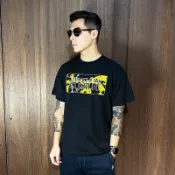 美國百分百【全新真品】Versace Jeans 凡賽斯 短袖 棉質 T恤 VJ 上衣 LOGO 短T 黑色 CT42