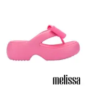Melissa-雲朵蝴蝶結夾腳厚底拖鞋-桃色