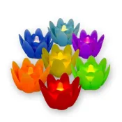 (店+)【新韻傳音】緣渡蓮花燈7色款 蓮花燈 電子蠟燭 電池款 蓮花造型電子蠟燭 佛具用品 供桌用品 LED燈 Y201
