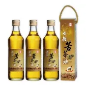 【台糖】苦茶油 500ml x3入(100%台灣製造 新鮮冷壓 符合CNS認證)