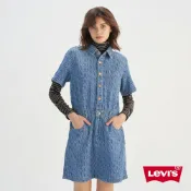 Levi's 女款 牛仔洋裝 牛仔外套式洋裝 女生洋裝 熱賣單品 001BV-0000