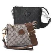 【GUCCI 古馳】723306 經典INTERLOCKING G系列帆布迷你手拿包/斜背包(顏色任選)
