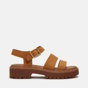【Timberland】女款小麥色Stone Street厚底後帶式涼鞋(A2EJM754)