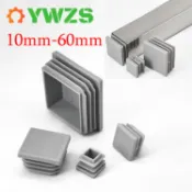 10mm-60mm 灰色消隱端蓋方形塑料 PVC 空心蓋家具桌椅腿管孔塞外部橡膠蓋內部腳墊支架保護器