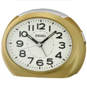 【SEIKO 精工】滑動式靜音秒針大數字防貪睡鬧鐘 QHE193G 8.8 x 11.2CM 現代鐘錶
