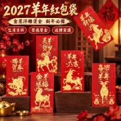 🧧台灣出貨🧧2027羊年紅包袋 金蔥浮雕燙金 利是封 新年春節裝飾 卡通生肖羊 創意送禮用品 長輩親友紅包 過年必備