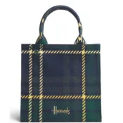 Harrods 蘇格蘭格紋拉鍊托特包