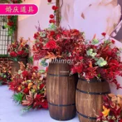 【熱銷】橡木桶酒桶木桶實木婚慶裝飾啤酒桶酒莊擺件陳列木製木酒桶定做 GJ hihi