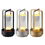 (店+)北歐風復古LED水晶燈   充電檯燈 露營燈 氣氛燈 全鋁檯燈 桌燈 檯燈 小夜燈 裝飾燈 床頭燈 可調光