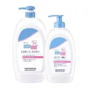 【SEBAMED 施巴】嬰兒舒敏浴露1000ml+舒敏乳液 400ml(總代理)