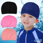 泳帽 幼童泳帽 男女款 素色泳帽 兒童泳帽 國小生 泳具 兒童泳帽 百搭純色 游泳 台灣現貨  人魚朵朵二館