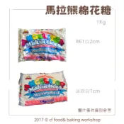 【台灣巧婦】馬拉熊 速溶 棉花糖（豬膠）｜1kg 原裝・雪Q餅／牛軋糖適用・烘焙原料．杜拜巧克力Q餅