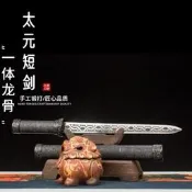 【可開統編】龍泉火龍寶劍高烙鋼壹體刀劍短款唐劍短劍手工鍛打龍泉劍不開刃