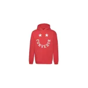 (店+)【CONVERSE】10018351-A02 匡威 星星Logo印花連帽抽繩美式復古帽T 男款  紅色