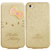 台北 NOVA實體門市 Hello Kitty for iPhone 4/4S i4 IK-2HBG5 摺疊式皮套 - 絢麗金 免運費