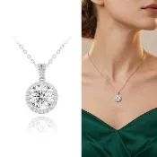 【AURORA 歐羅拉】GIA 30分  D SI2 3VG  天然鑽石 鑽墜 項鍊 圓鑽 八心八箭 名媛(無螢光)