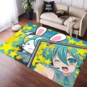 裡物【Gift】💕上新初音未來插畫地毯動漫二次元佈置少女臥室牀邊毯電腦椅墊ins網紅