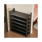 (店+)家用鋼製鞋架門口落地多層置物架鐵藝簡易收納架玄關入戶門後鞋櫃 簡優服裝店