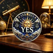 【臺灣底價】日月星辰YESNO決策幣塔羅許願幸運幣把玩紀念幣選擇困難禮物擺件
