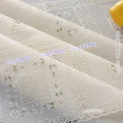 歐式蕾絲繡花防水桌布 防油防燙免洗 PVC長方形餐桌墊 茶几塑膠布 田園風茶几巾 居家防塵佈置適用