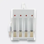 (店+)【YUANREN 原人購物】USB充電電池充電座 電池充電座 多槽充電盤 USB 充電 四號 三號 AAA AA 7號 5號 電池