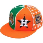 正版 Supreme x New Era x MLB Houston Astros 太空人 星星刺繡 平沿帽 橘綠撞色