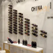 臺灣熱賣#壁掛紅酒架墻上鐵藝酒架酒櫃展示架創意簡約酒瓶傢用墻壁葡萄酒架tw1912