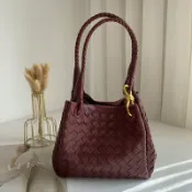 全球選品1館 生活百貨 高級感手工編織水桶包包女春夏手拎降落傘包斜背兩件套腋下子母包