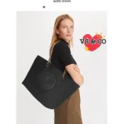 💖VS & CO💖美國outlet代購 TB Tory Burch 新款玫瑰金鏈條大容量托特帆布包媽媽包