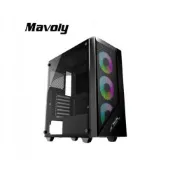 【紐頓e世界】MAVOLY 松聖 3070 電腦機殼 黑色【ATX/顯卡長32cm/CPU高15.5cm/預裝定光風扇x3】