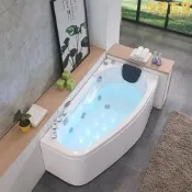 【可開發票】和成衛浴家用小戶型扇形弧形壓克力浴缸獨立式衝浪按摩恆溫