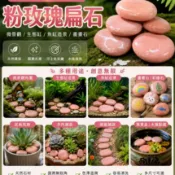 ✨【粉玫瑰石】✨1kg 造景石 粉彩石 圓扁石 石道鋪設 園藝造景 畫畫石 粉紅色石頭 地舖石 陽台庭院舖石 水族