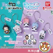 【M.M小舖】『現貨』BANDAI 轉蛋 扭蛋 從零開始的異世界生活像素公仔吊飾 愛蜜莉雅 雷姆 拉姆 艾姬多娜 全5款