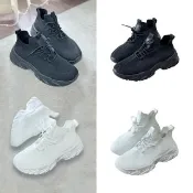 【FUFA Shoes 富發牌】飛織透氣網布休閒鞋-黑/白 1AL020(休閒鞋/運動鞋/健走鞋/慢跑鞋)