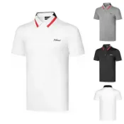 快樂一購 新款Titleist高爾夫男裝短袖戶外休閒翻領寬鬆polo衫透氣排汗球衣