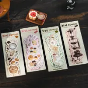 DAYLIGHT 復古主題 長條異形貼紙 白牛皮貼紙包 三點一刻系列 手賬素材 DIY裝飾貼畫 10張 4款 美好的一天