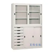 (店+)『昱陽傢俱』鐵櫃H型4*6尺上玻下邊七(整組)/書櫃/公文櫃/資料櫃/置物櫃/櫃子/全新品【指送桃園以北】