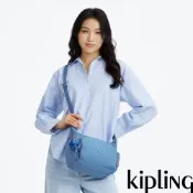 『牛角包』Kipling 復古藍輕巧多袋實用側背包-GABB S
