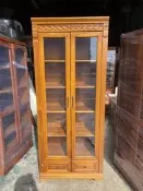 【東鼎二手家具】正樟木2.7尺全實木雙門書櫃*公仔櫃*藝品櫃*展示櫃*雙門櫃*書櫃*櫥櫃請先聊聊詢問配送方式再進行下標