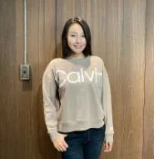 美國百分百【全新真品】Calvin Klein CK 女 長袖 大學T 寬鬆短版 T-Shirt 大地色 BG46