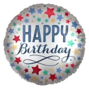 派對城 現貨【18吋鋁箔氣球-星星生日】 歐美派對 生日氣球 鋁箔氣球 派對佈置 拍攝道具