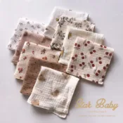 【現貨】紗布巾 紗布方巾 北歐印花 四層紗 縐紗布 口水巾 洗澡巾 餵奶巾 吸汗巾 手帕 洗臉巾 圍兜 StarBaby