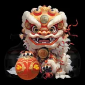 🔥免運費🔥數萬人覆購🔥國潮舞獅電動車貼紙汽車車門劃痕遮擋摩托個性創意3D立體防水貼畫