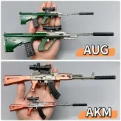 🌈臺灣出貨🌈金屬槍模型槍玩具AKM吃雞AWM2416和平模擬精英98K拼裝AUG組裝男孩