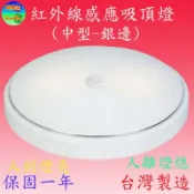 E27頭紅外線感應吸頂燈(雙頭)(可過時間,日夜及距離)