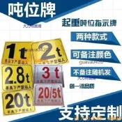限時狂殺 🔥｜「錯過可惜」｜【可開發票】起重機噸位牌天車行車警示牌標牌5T10T標誌牌2噸2.8噸標牌定製